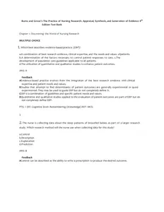 Test Bank - Nursing Reasearch - 2020 - The Practice of Nursing Reasearch 8ED by Burns & Grove II (2) thumbnail