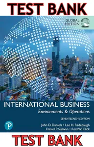 TEST BANK for International Business 17th Global Edition by John Daniels, Lee Radebaugh & Daniel Sullivan thumbnail