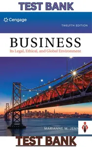 Test Bank-Business-Its Legal, Ethical, and Global Environment 12E by Marianne M. Jennings thumbnail