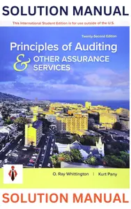 Solution Manual for Principles of Auditing & Other Assurance Services 22nd Edition by Ray Whittington & Kurt Pany thumbnail
