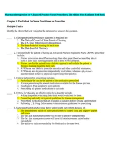 Questions - Test Bank for Pharmacotherapeutics for Advanced Practice Nurse Prescribers 5th Edition Woo & Robinson thumbnail