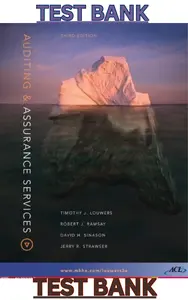 TEST BANK for Auditing & Assurance Services, 5th Edition by Timothy Louwers, Penelope Bagley, Allen Blay, Jerry Strawser, Jay Thibodeau thumbnail
