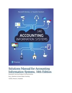 Solutions Manual for Accounting Information Systems, -- Marshall B_ Romney; Paul John Steinbart -- 14th, 2018 thumbnail