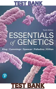 TEST BANK for Essentials of Genetics 10th Edition by William Klug, Michael Cummings, Charlotte Spencer, Michael Palladino & Darrell Killian thumbnail