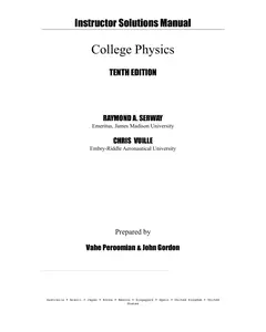 Instructors Solutions Manual for College Physics 10E by Serway & Vuille thumbnail