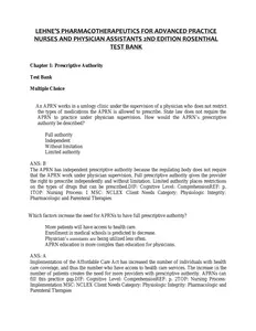 LEHNE’S PHARMACOTHERAPEUTICS FOR ADVANCED PRACTICE NURSES AND PHYSICIAN ASSISTANTS 2ed ROSENTHAL TEST BANK thumbnail