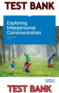 TEST BANK for Exploring Interpersonal Communication V2.0 by Scott McLean thumbnail