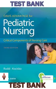 Test Bank for Davis Advantage for Pediatric Nursing Critical Components of Nursing Care 3rd Edition by Rudd & Kocisko thumbnail