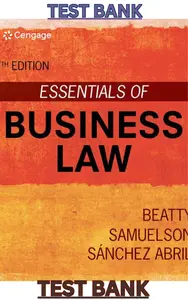 TEST BANK for Essentials of Business Law 7th Edition by Jeffrey Beatty, Susan Samuelson & Patricia Abril thumbnail