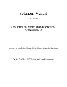 Solution Manual for ISE Managerial Economics & Organizational Architecture by Jerold Zimmerman - Ch 01 thumbnail