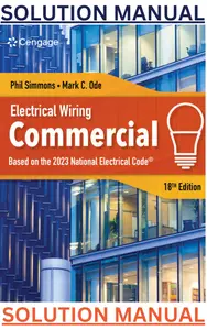 SOLUTIONS MANUAL for Electrical Wiring Commercial 18th Edition by Phil Simmons, Ray Mullin & Mark Ode thumbnail