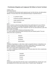 COMPLETE - Elaborated Test Bank for Prioritization, Delegation, and Assignment-Practice Exercises for the NCLEX-RN Examination 5ED.by Linda A. LaCharity ,  thumbnail