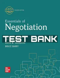 Test Bank for Essentials Of Negotiation 4CE by Roy Lewicki,Kevin Tasa,Bruce Barry & David Saunders thumbnail
