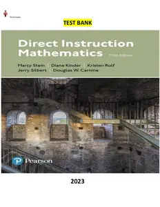 Test Bank-Direct Instruction Mathematics 5th Edition by Marcy Stein, Diane Kinder, Jerry Silbert, Douglas Carnine & Kristen Rolf thumbnail