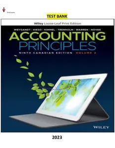 Accounting Principles, 9th Edition Volume 2 by Jerry J. Weygandt, Donald E. Kieso, Paul D. Kimmel, Barbara Trenholm, Anthony C. Warren & Lori Novak  - Test Bank thumbnail