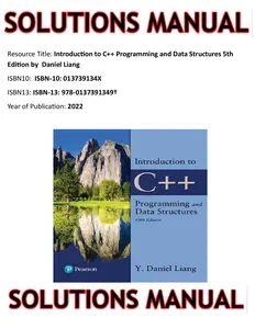 SOLUTIONS MANUAL for Introduction to C++ Programming and Data Structures 5th Edition by  Daniel Liang thumbnail