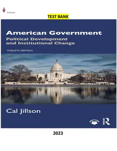 American Government-Political Development and Institutional Change 12th Edition by Cal Jillson-TB thumbnail