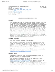 RFC 9293 - Transmission Control Protocol (TCP) thumbnail