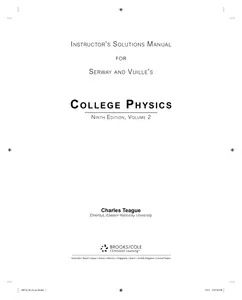 Instructors Solutions Manual for College Physics 9th Edition by Serway & Vuille -Solutions - Vol II thumbnail