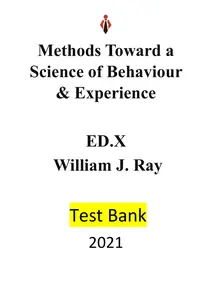 Questions - Test Bank for Methods Toward a Science of Behavior & Experience 10th Edition by William Ray thumbnail