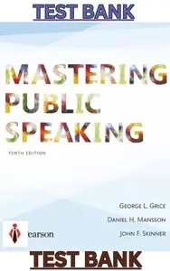 TEST BANK for Mastering Public Speaking, 10th Edition by George Grice – Complete thumbnail