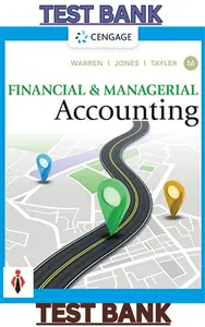 TEST BANK for Financial & Managerial Accounting 16th Edition by Carl Warren, Jefferson Jones & William Tayler thumbnail