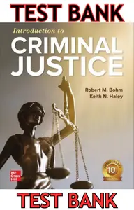TEST BANK for Introduction to Criminal Justice 10th Edition by Robert Bohm & Keith Haley thumbnail