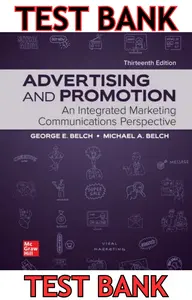 TEST BANK for Advertising and Promotion: An Integrated Marketing Communications Perspective 13th Edition by George Belch & Michael Belch thumbnail