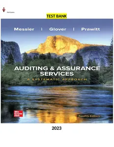 Test Bank & Solution Manual for Auditing & Assurance Services_A Systematic Approach 12th Edition by Messier thumbnail