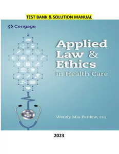 Test Bank & Solution Manual Applied Law and Ethics in Health Care 1st Edition by Wendy Mia Pardew Complete thumbnail