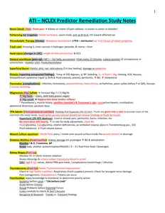 ATI - Medical Surgical - Adult Medical Surgical Nursing - Predictor Study Notes 2020 thumbnail