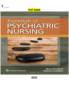 Essentials of Psychiatric Nursing 2nd Edition by Mary Ann Boyd & Rebecca Ann Luebbert - Latest, Complete and Elaborated thumbnail