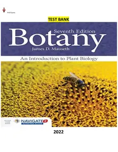 Done - COMPLETE - Elaborated Test Bank for Botany -  An Introduction to Plant Biology Ed.7 by James D. Mauseth thumbnail