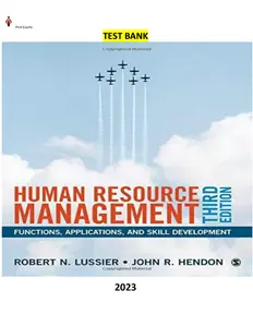 Human Resource Management-Functions, Applications and Skill Development 3rd Edition by Robert N. Lussier & John R. Hendon- Test Bank thumbnail