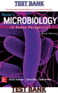 TEST BANK for Nester's Microbiology; A Human Perspective 9th Edition by Denise Anderson, Sarah Salm & Deborah Allen thumbnail