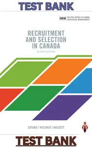 Test Bank - Recruitment & Selection in Canada 8E by Victor Catano Willi Wiesner & Rick Hackett-Updated thumbnail