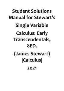 Student Solutions Manual for Stewarts Single Variable Calculus Early Transcendentals, 8E by James Stewart thumbnail