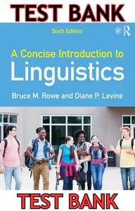 TEST BANK for A Concise Introduction to Linguistics, 6th Edition by  Bruce Rowe & Diane Levine thumbnail
