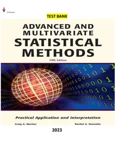 Test Bank - Advanced and Multivariate Statistical Methods Practical Application and Interpretation 5th Edition by Craig A. Mertler & Rachel Vannatta Reinhart thumbnail
