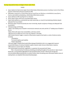 Study Guide for  Nursing; Hypovolemic Shock, Cardiogenic Shock, Septic Shock thumbnail