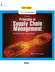 Test Bank -Principles of Supply Chain Management-A Balanced Approach 6th Edition by Joel D. Wisner-Cover thumbnail