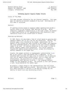 RFC 1948 - Defending Against Sequence Number Attacks thumbnail
