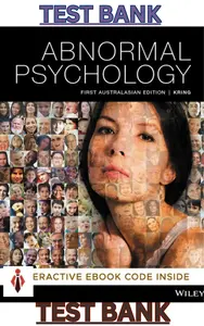 TEST BANK for Abnormal Psychology 1st Edition by Ann Kring,Sheri Johnson,Michael Kyrios,Daniel Fassnacht,Amanda Lambros & Maree Teesson thumbnail