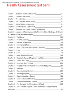 Questions - Test Bank for Physical Examination & Health Assessment 8th Edition by Carolyn Jarvis thumbnail