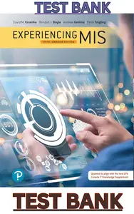 TEST BANK for Experiencing MIS 5th Canadian Edition by Kroenke David, Boyle Randall, Gemino Andrew & Tingling Peter thumbnail