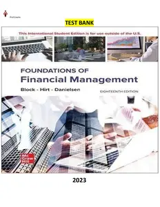 Test Bank for Foundations of Financial Management 18th Edition by Stanley Block, Geoffrey Hirt & Bartley Danielsen thumbnail
