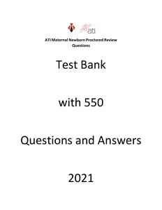SOLVED - ATI Maternal Newborn Proctored Review Questions Test Bank  for 2021 thumbnail