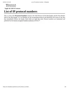 List of IP protocol numbers - Wikipedia thumbnail