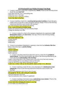 Test Bank for ATI - Medical Surgical Nursing Questions Answers and Rationales for 2024 thumbnail