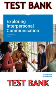 TEST BANK for Exploring Interpersonal Communication V3.0 by Scott McLean thumbnail